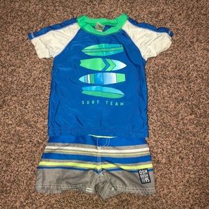 Toddler boy swim suit with rash guard 18 month